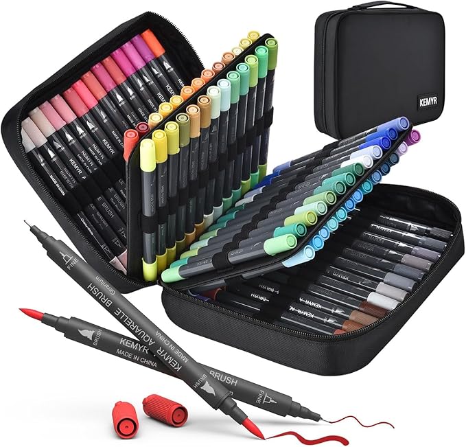 Markers for Adult Coloring Books: 80 Color Dual